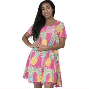 Simply Southern Pineapple Tassel Dress